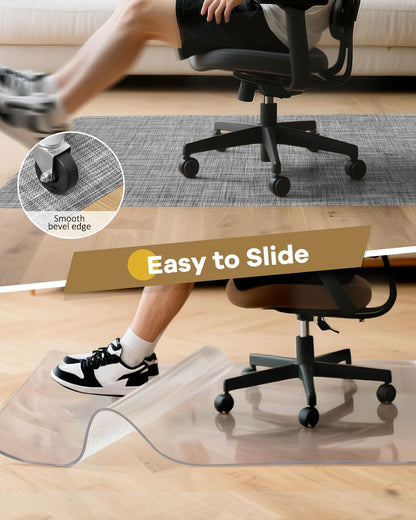 Office Chair Mat for Carpet, 30" x 48", Clear