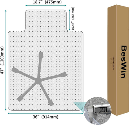 Office Chair Mat for Carpet, 30" x 48", Clear