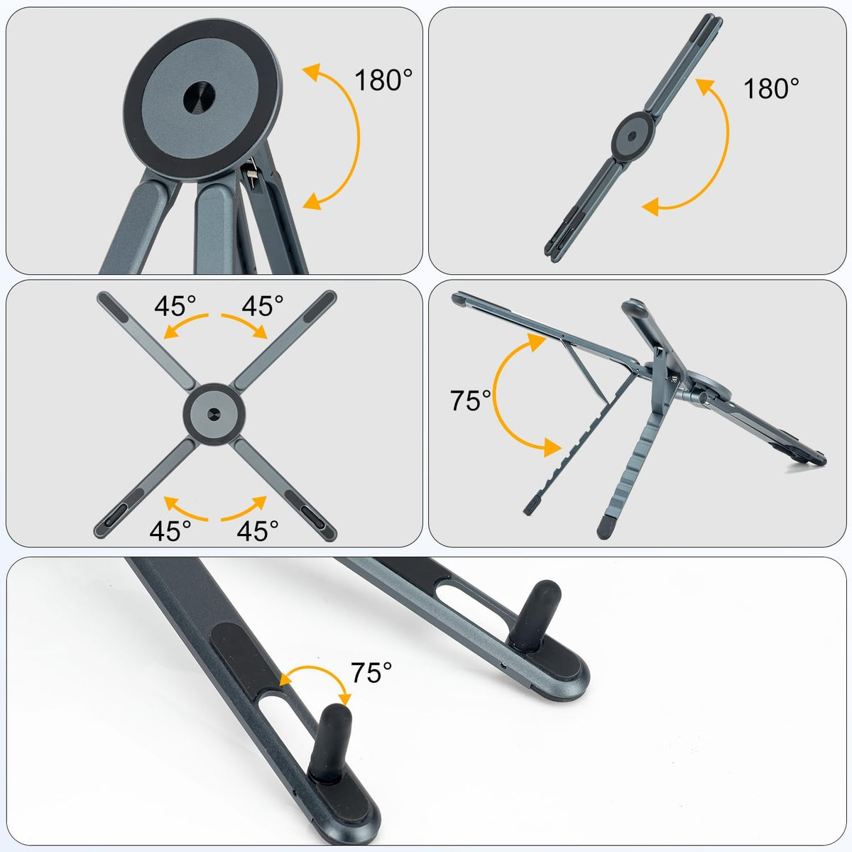Portable Laptop Stand for Desk & Travel, Foldable Computer Riser