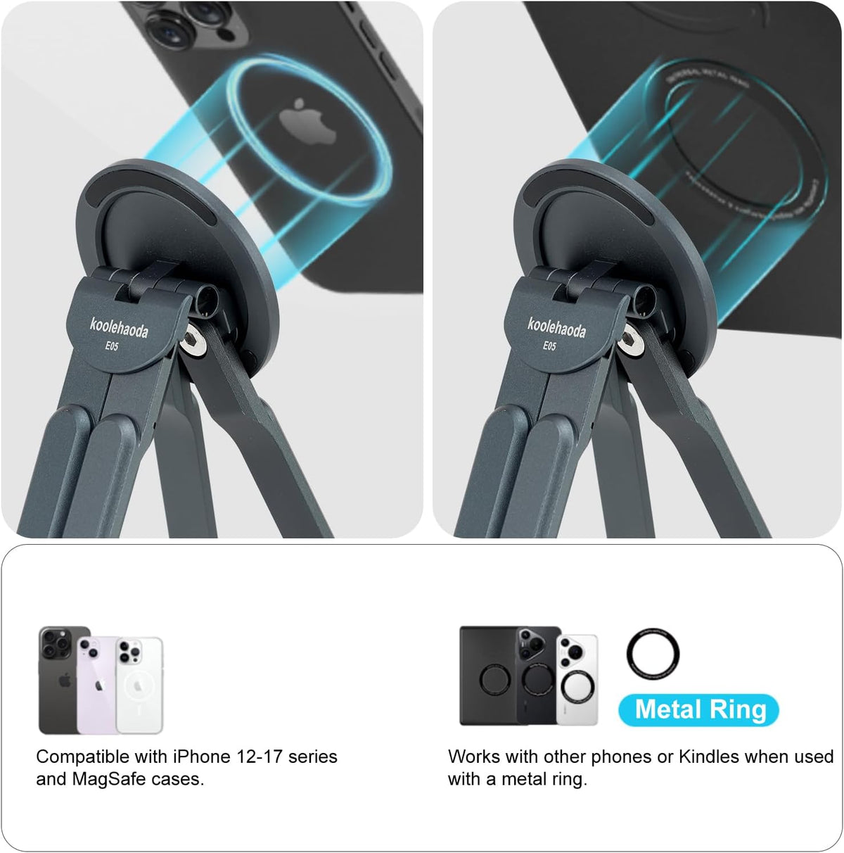 Portable Laptop Stand for Desk & Travel, Foldable Computer Riser
