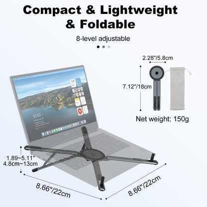 Portable Laptop Stand for Desk & Travel, Foldable Computer Riser