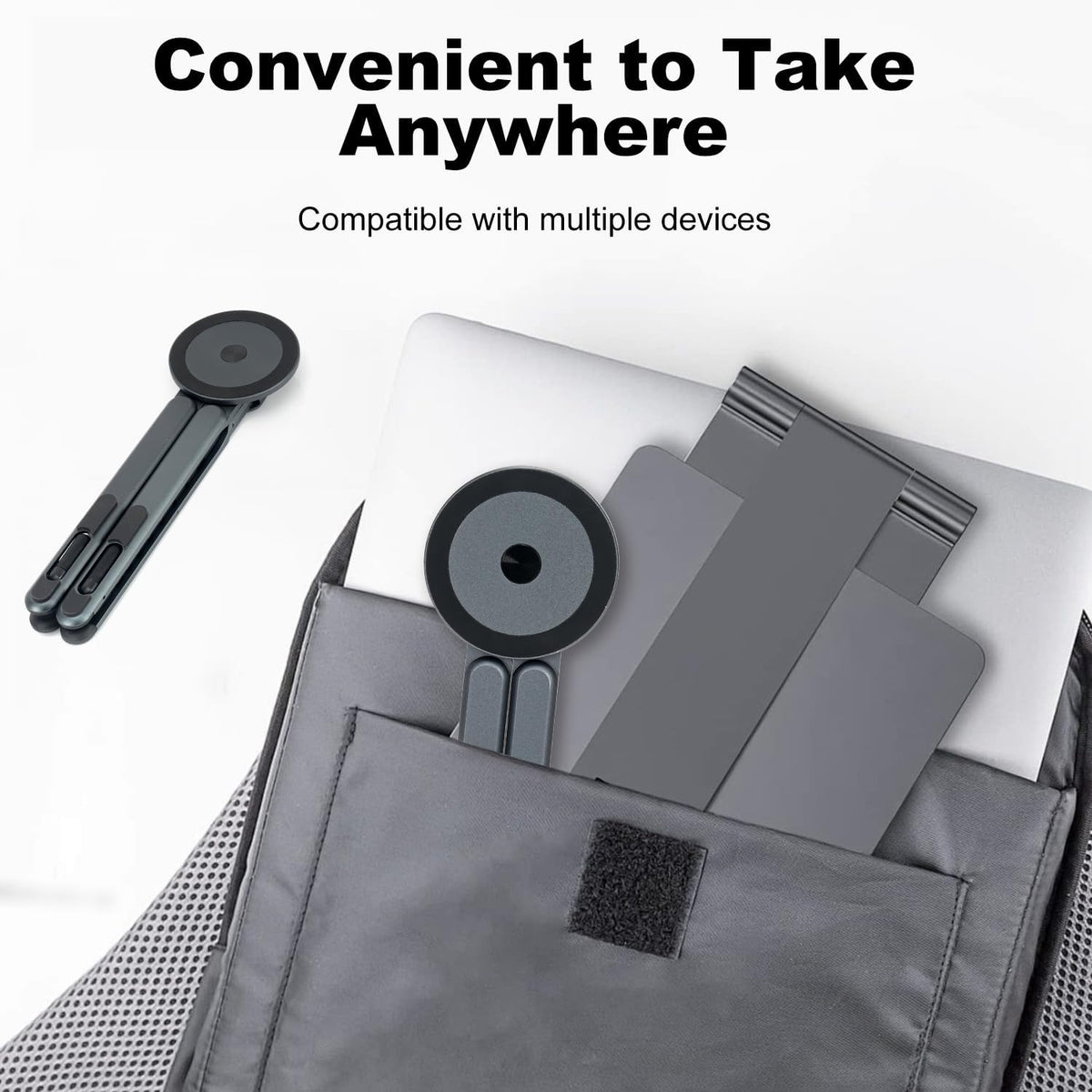 Portable Laptop Stand for Desk & Travel, Foldable Computer Riser
