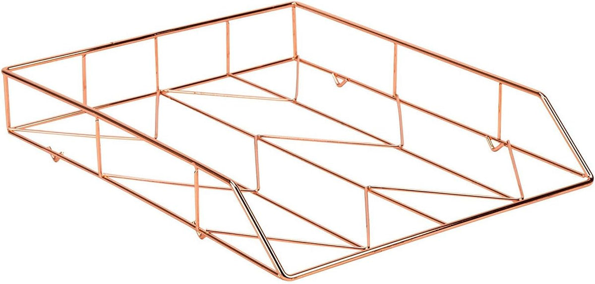 Desktop Letter Tray, Rose Gold Wire Metal - 855U03-12