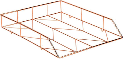 Desktop Letter Tray, Rose Gold Wire Metal - 855U03-12