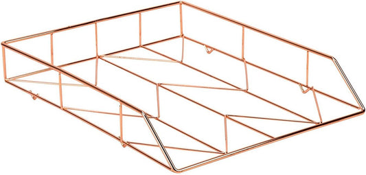 Desktop Letter Tray, Rose Gold Wire Metal - 855U03-12