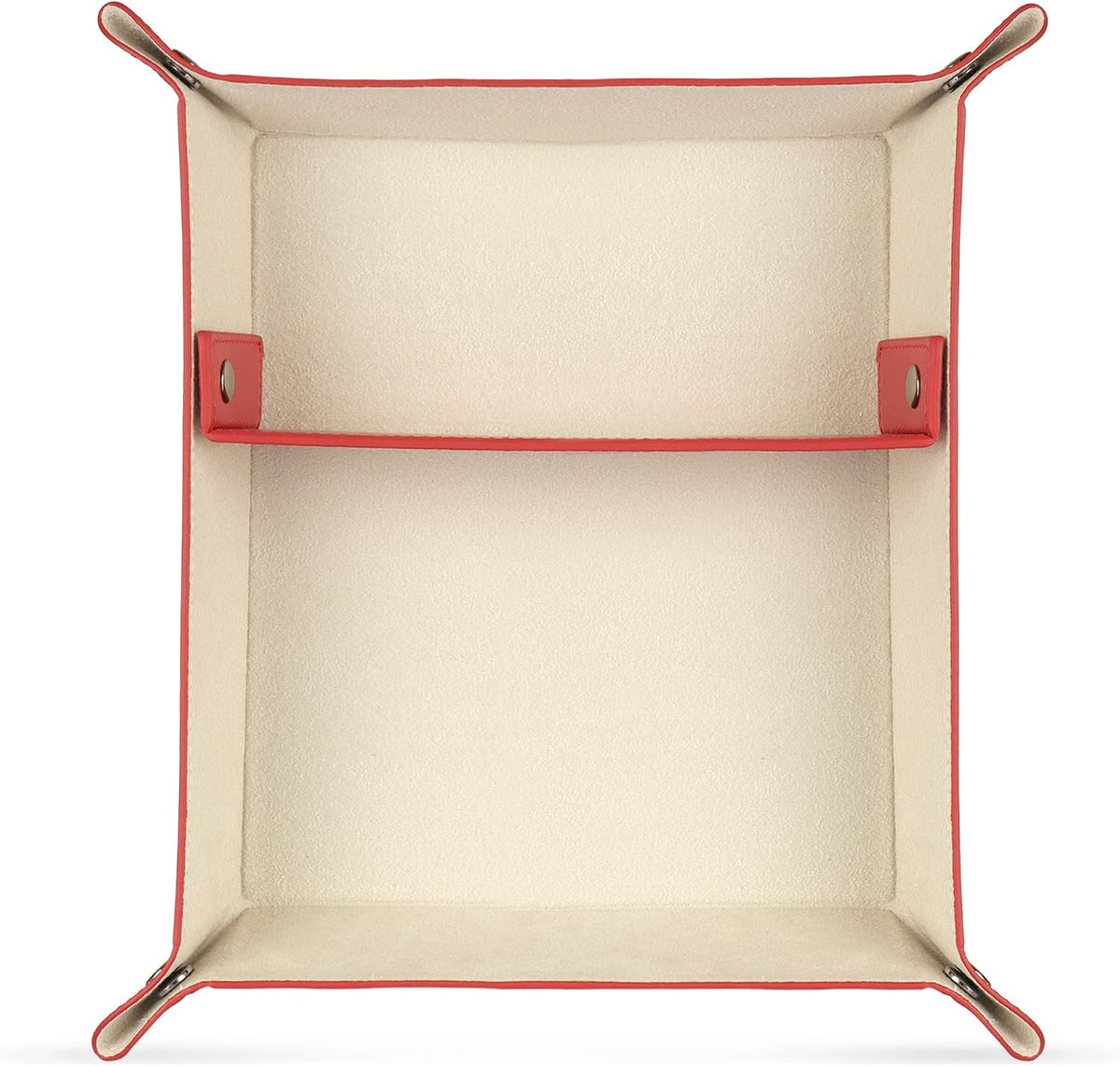PU Vegan Leather Valet Tray for Men — Catchall EDC for Keys, Wallet, Watch, AirPods — Nightstand & Entryway Tray, Snap Corners Fold Flat for Travel, 9.45 x 7.87 in, Light Brown