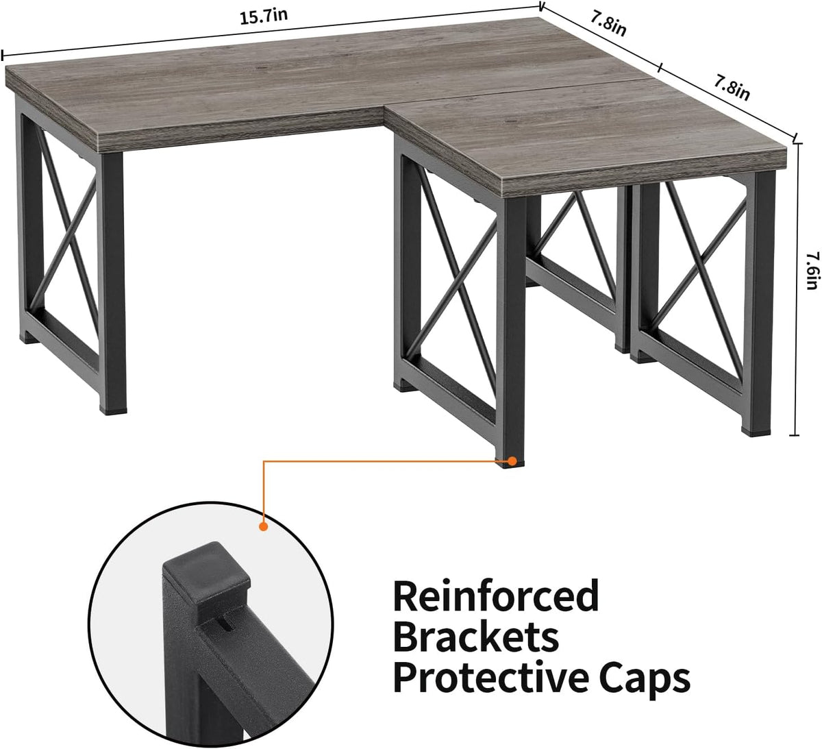 Desk Shelf Organizer, Desk Shelf for Top of Desk, 2 Tier Adjustable Small Bookshelf Organizer, Freestanding Stackable Desktop Stand, Kitchen Counter Display Rack, Rustic Brown