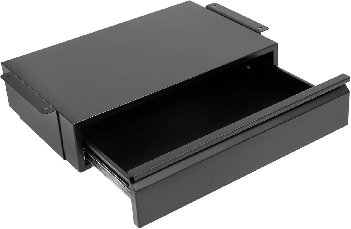 ! Under Desk Pull-Out Drawer, Heavy-Duty Steel Under Table Slide-Out Storage Organizer, Smooth Glide Track, Fits Desks Over 0.71″ Thick, 11 lb Capacity