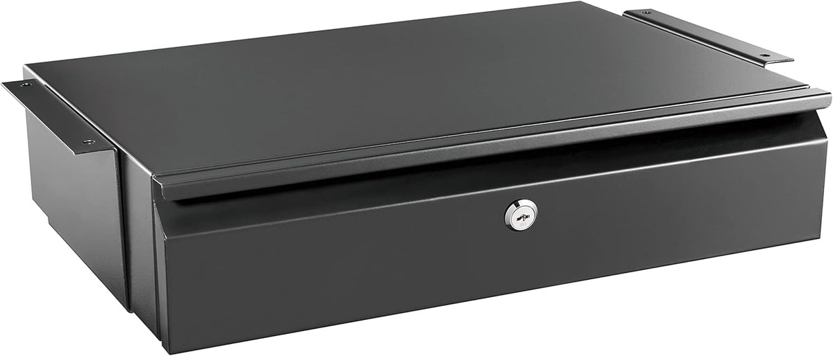 ! Under Desk Pull-Out Drawer, Heavy-Duty Steel Under Table Slide-Out Storage Organizer, Smooth Glide Track, Fits Desks Over 0.71″ Thick, 11 lb Capacity