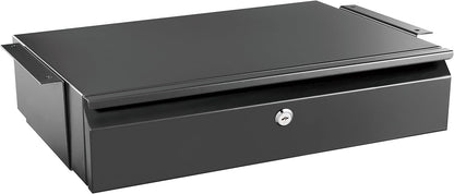 ! Under Desk Pull-Out Drawer, Heavy-Duty Steel Under Table Slide-Out Storage Organizer, Smooth Glide Track, Fits Desks Over 0.71″ Thick, 11 lb Capacity