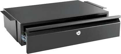 ! Under Desk Pull-Out Drawer, Heavy-Duty Steel Under Table Slide-Out Storage Organizer, Smooth Glide Track, Fits Desks Over 0.71″ Thick, 11 lb Capacity