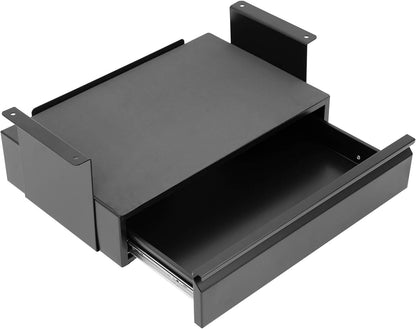 ! Under Desk Pull-Out Drawer, Heavy-Duty Steel Under Table Slide-Out Storage Organizer, Smooth Glide Track, Fits Desks Over 0.71″ Thick, 11 lb Capacity