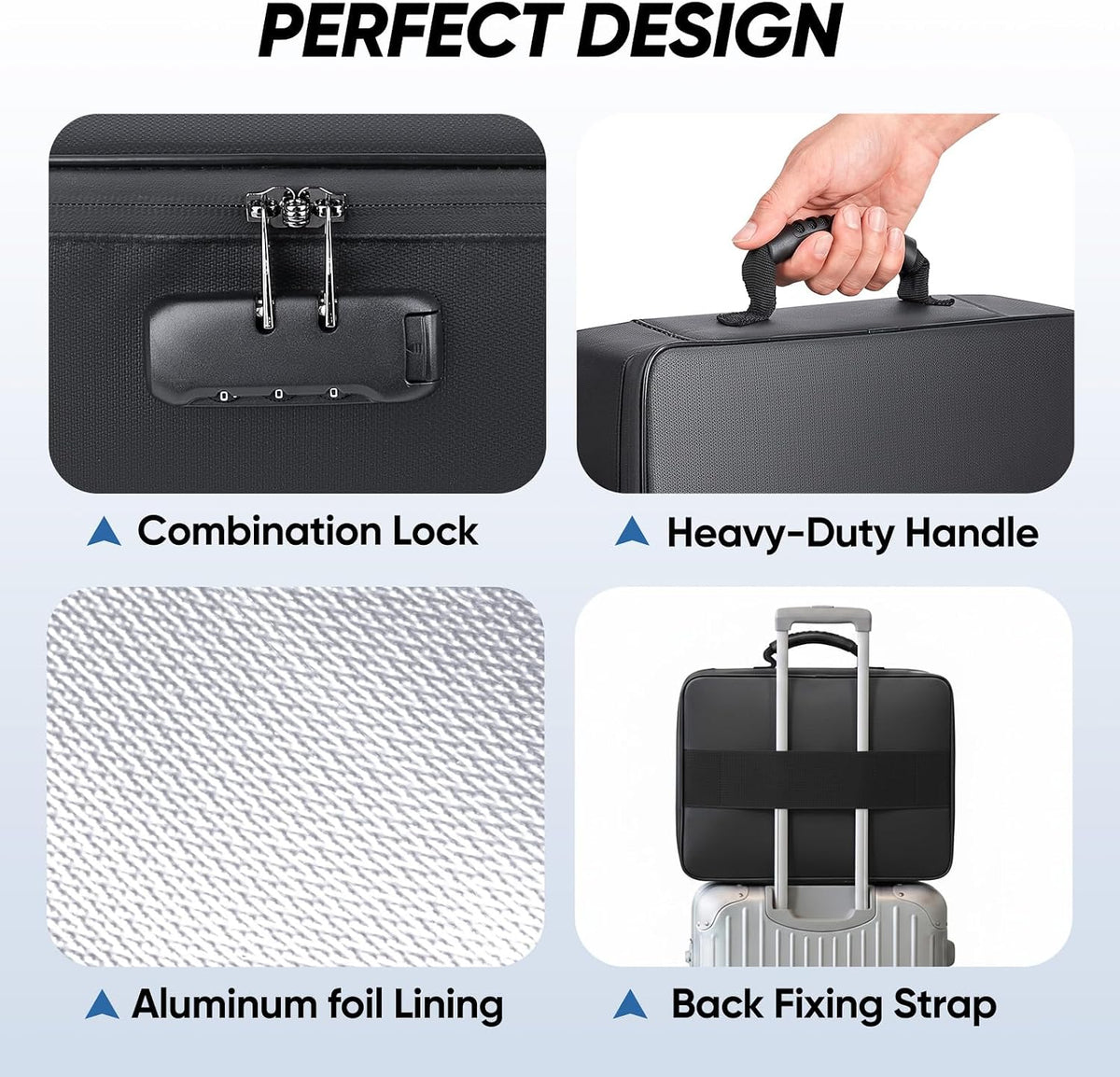 Fireproof Document Box with Lock, Waterproof Fire Safe File Bag
