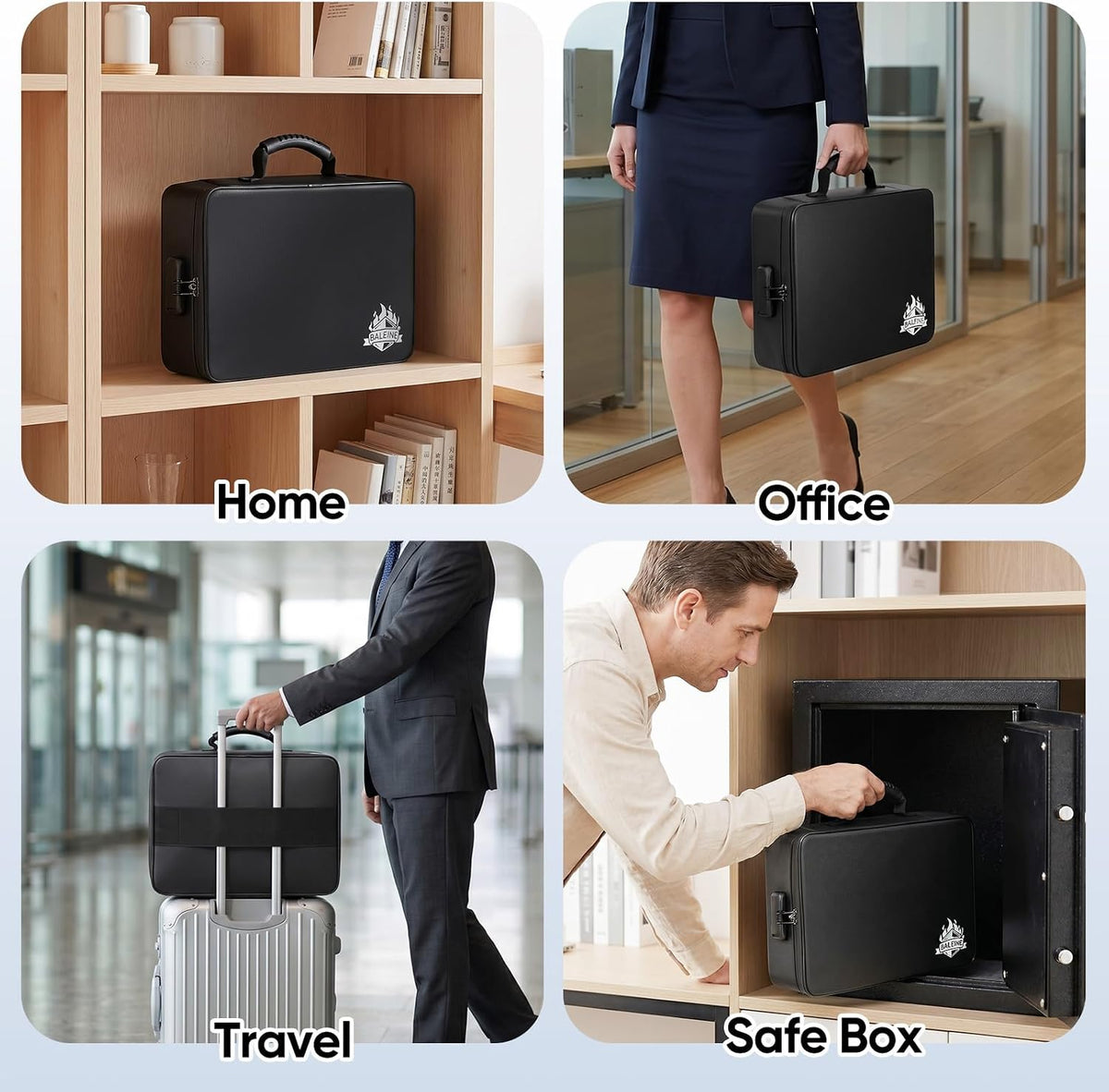 Fireproof Document Box with Lock, Waterproof Fire Safe File Bag