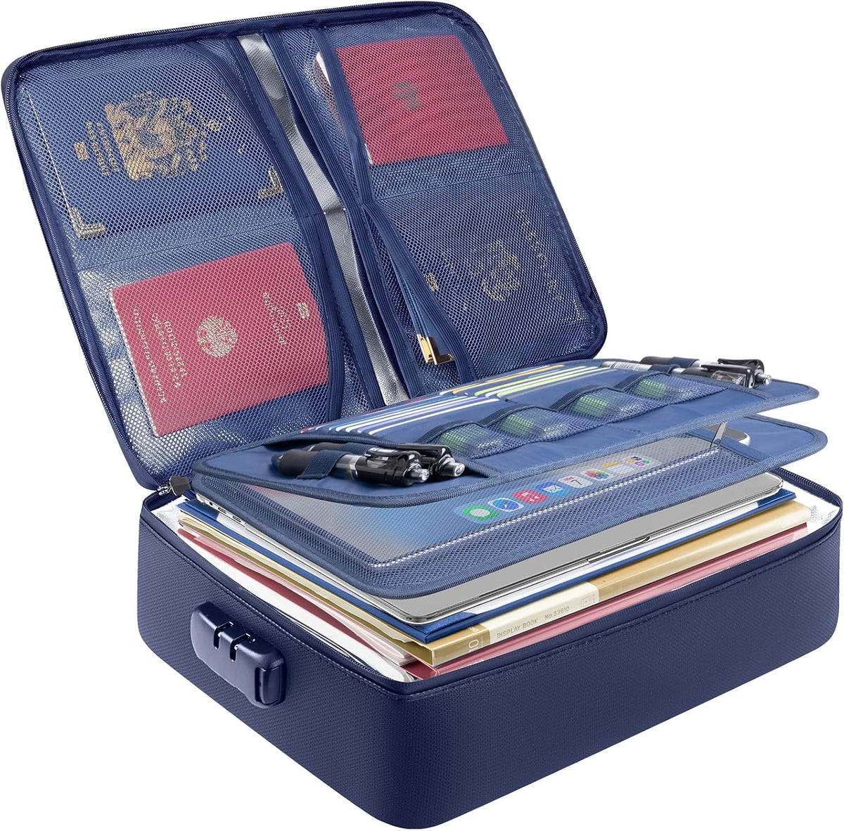 Fireproof Document Box with Lock, Waterproof Fire Safe File Bag