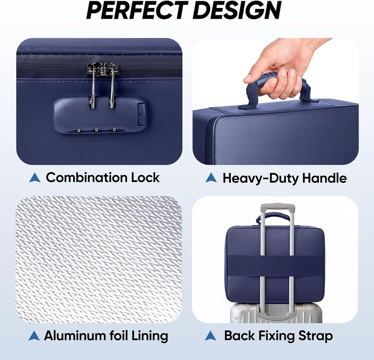 Fireproof Document Box with Lock, Waterproof Fire Safe File Bag