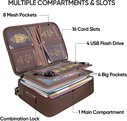 Fireproof Document Box with Lock, Waterproof Fire Safe File Bag
