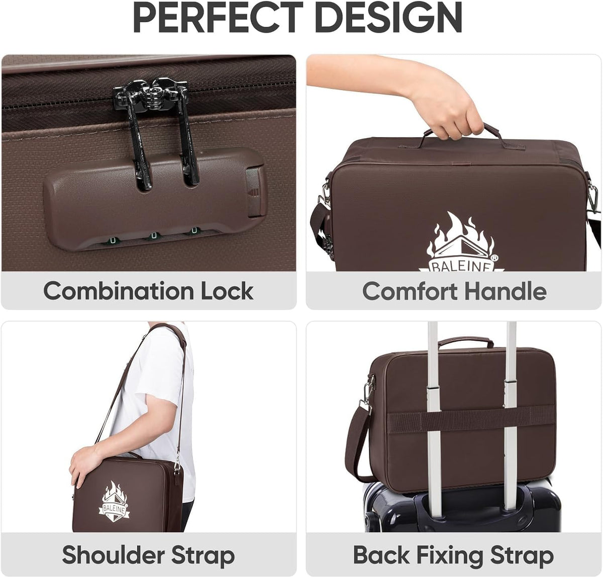 Fireproof Document Box with Lock, Waterproof Fire Safe File Bag