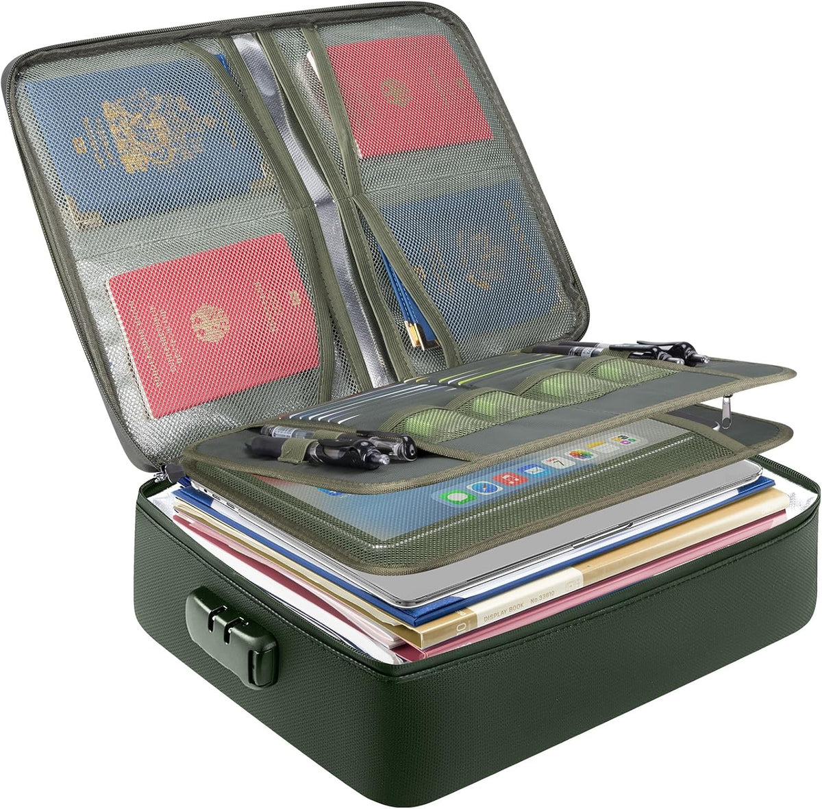 Fireproof Document Box with Lock, Waterproof Fire Safe File Bag