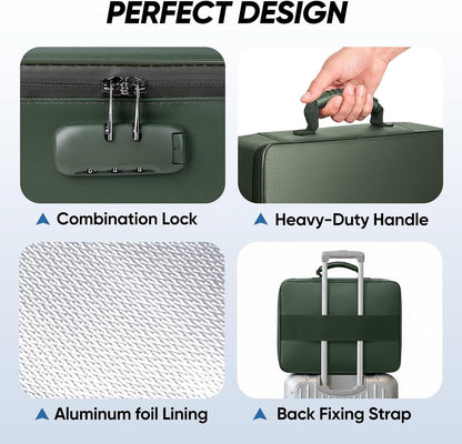 Fireproof Document Box with Lock, Waterproof Fire Safe File Bag