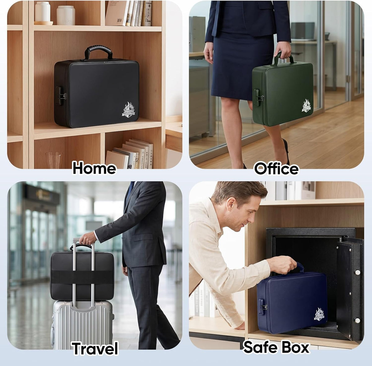 Fireproof Document Box with Lock, Waterproof Fire Safe File Bag