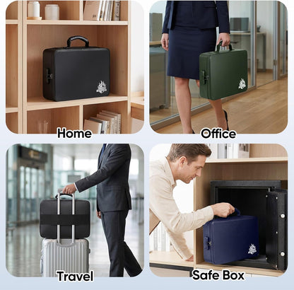 Fireproof Document Box with Lock, Waterproof Fire Safe File Bag