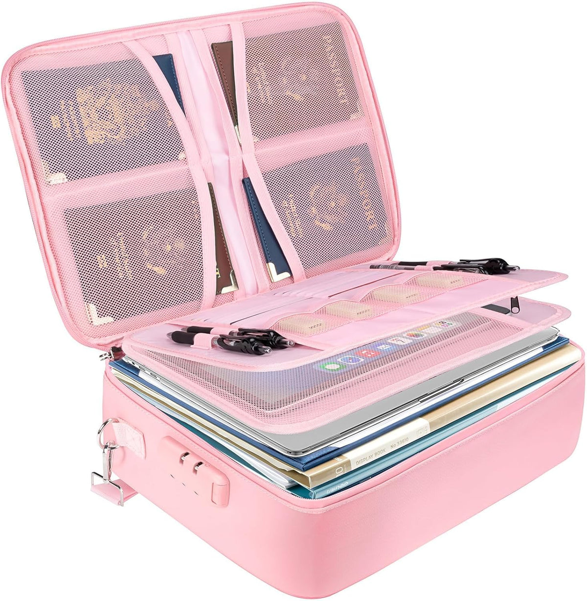 Fireproof Document Box with Lock, Waterproof Fire Safe File Bag