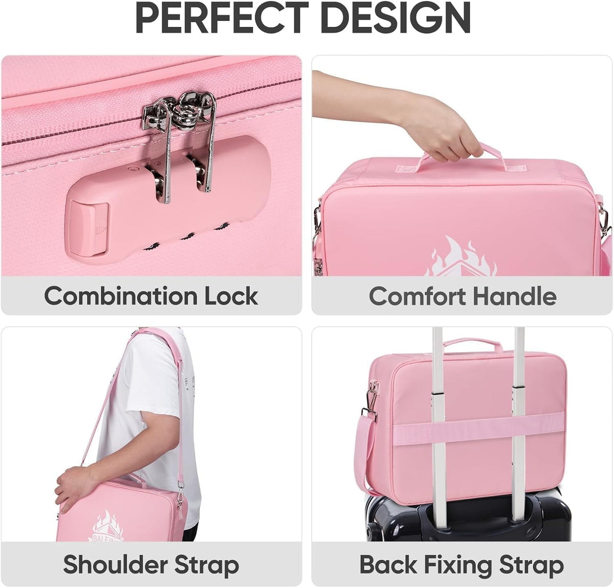Fireproof Document Box with Lock, Waterproof Fire Safe File Bag