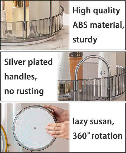 Rotating Makeup Organizer for Vanity, Large Capacity Skincare Perfume Storage, Bathroom Counter Organizer, 360 Spinning Cosmetic Dresser Countertop Organizers (Clear, 3 Tier)