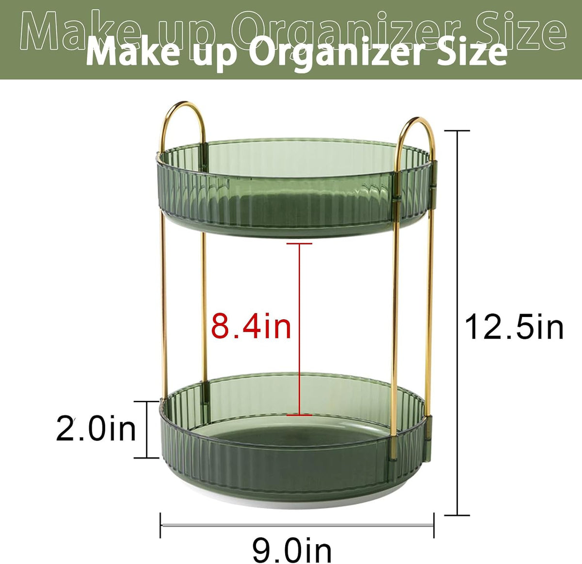 Rotating Makeup Organizer for Vanity, Large Capacity Skincare Perfume Storage, Bathroom Counter Organizer, 360 Spinning Cosmetic Dresser Countertop Organizers (Clear, 3 Tier)