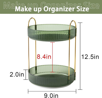 Rotating Makeup Organizer for Vanity, Large Capacity Skincare Perfume Storage, Bathroom Counter Organizer, 360 Spinning Cosmetic Dresser Countertop Organizers (Clear, 3 Tier)