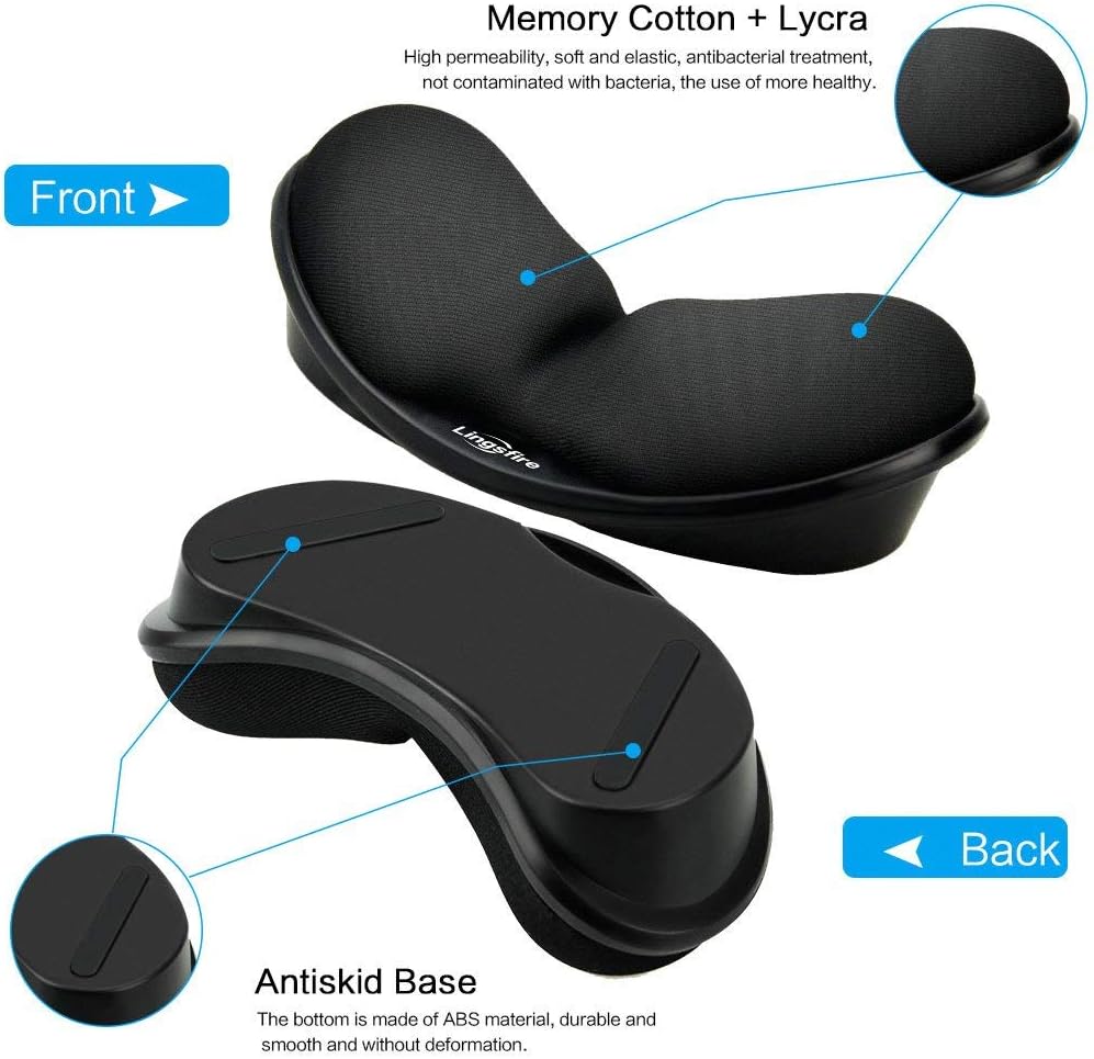 Memory Foam Mouse Wrist Rest Keyboard Wrist Rest Pad Anti-Skid Mousepad Support Wrist Rest Mat for Office Computer Laptop Mac- Durable Comfortable Lightweight Easy Typing(5.1 * 2.8" Black)