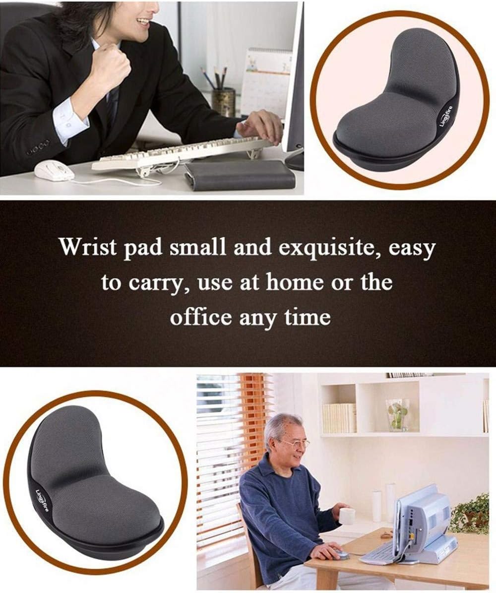 Memory Foam Mouse Wrist Rest Keyboard Wrist Rest Pad Anti-Skid Mousepad Support Wrist Rest Mat for Office Computer Laptop Mac- Durable Comfortable Lightweight Easy Typing(5.1 * 2.8" Black)