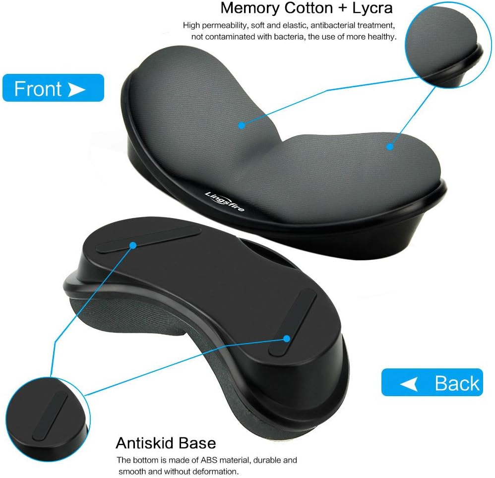 Memory Foam Mouse Wrist Rest Keyboard Wrist Rest Pad Anti-Skid Mousepad Support Wrist Rest Mat for Office Computer Laptop Mac- Durable Comfortable Lightweight Easy Typing(5.1 * 2.8" Black)
