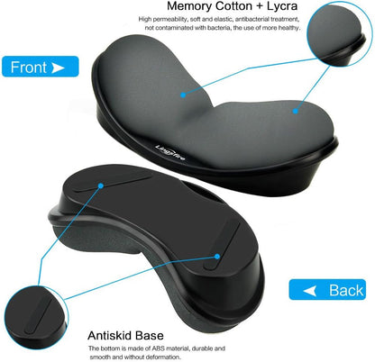 Memory Foam Mouse Wrist Rest Keyboard Wrist Rest Pad Anti-Skid Mousepad Support Wrist Rest Mat for Office Computer Laptop Mac- Durable Comfortable Lightweight Easy Typing(5.1 * 2.8" Black)