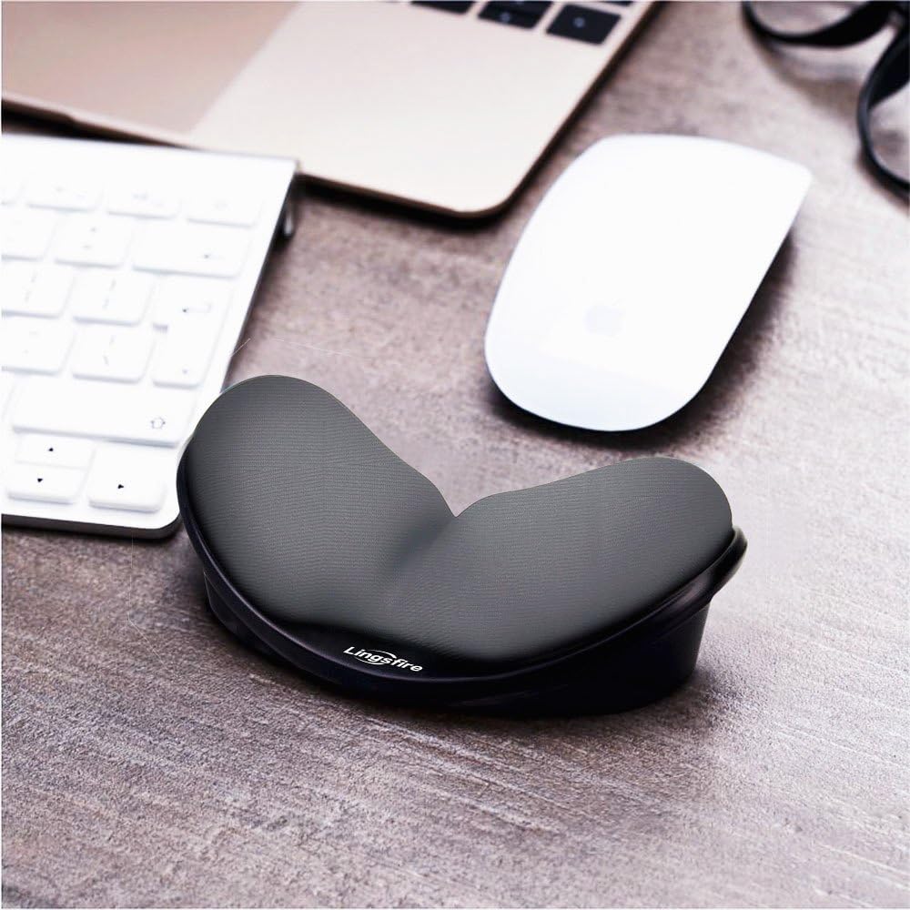 Memory Foam Mouse Wrist Rest Keyboard Wrist Rest Pad Anti-Skid Mousepad Support Wrist Rest Mat for Office Computer Laptop Mac- Durable Comfortable Lightweight Easy Typing(5.1 * 2.8" Black)