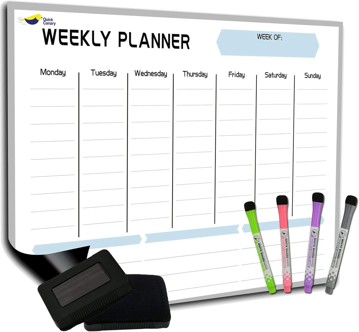 Large Magnetic Calendar for Refrigerator, Dry Erase Whiteboard Magnet