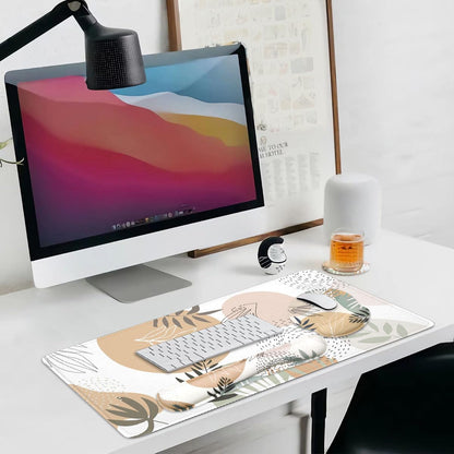 4-in-1 Gaming Mouse Pad Wrist Support Set，Desk Pad + Mouse Pad with Wrist Rest + Keyboard Wrist Rest + Coaster, Ergonomic Design for Home Office Study Game - Blue Marble