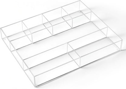 Clear Acrylic Deep Drawer Organizer Tray, 7 Compartments