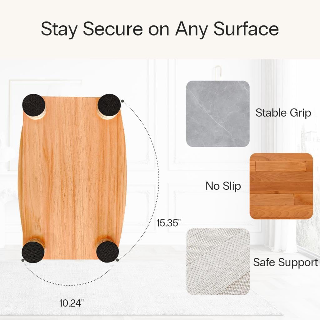 Wooden Desk Foot Rest, Adjustable 3 Heights, Non-Slip, Under Desk