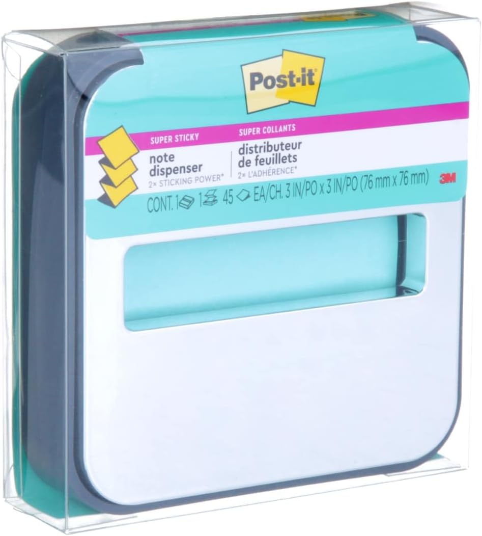 Note Dispenser, Black Base, 1 Dispenser, 1 Pad, 45 Sheets/Pad