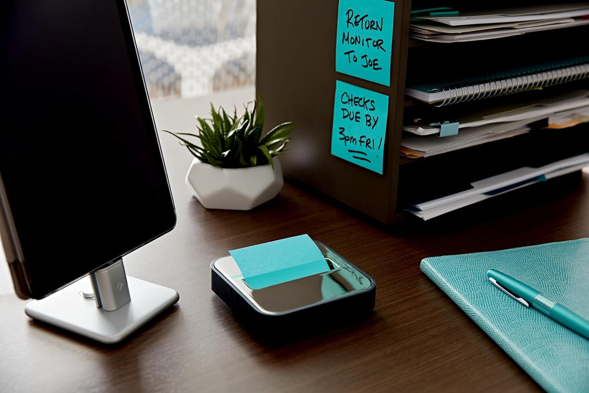 Note Dispenser, Black Base, 1 Dispenser, 1 Pad, 45 Sheets/Pad