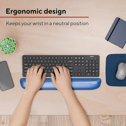 TECH Gel Keyboard Wrist Rest, Non-Slip, Blue Crystal