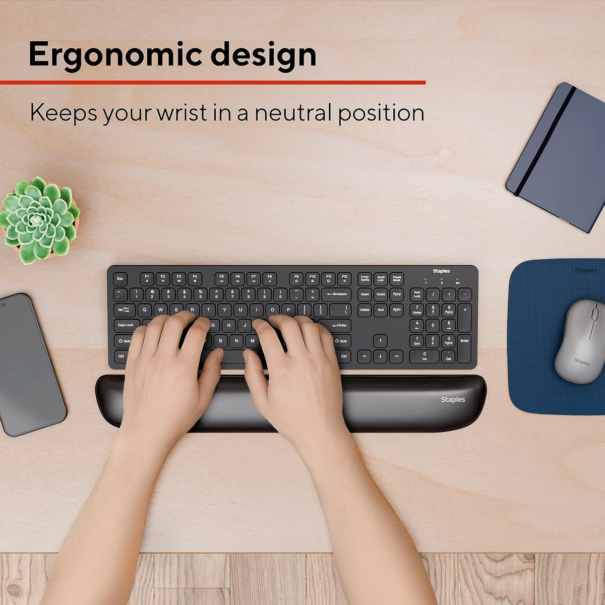 TECH Gel Keyboard Wrist Rest, Non-Slip, Blue Crystal