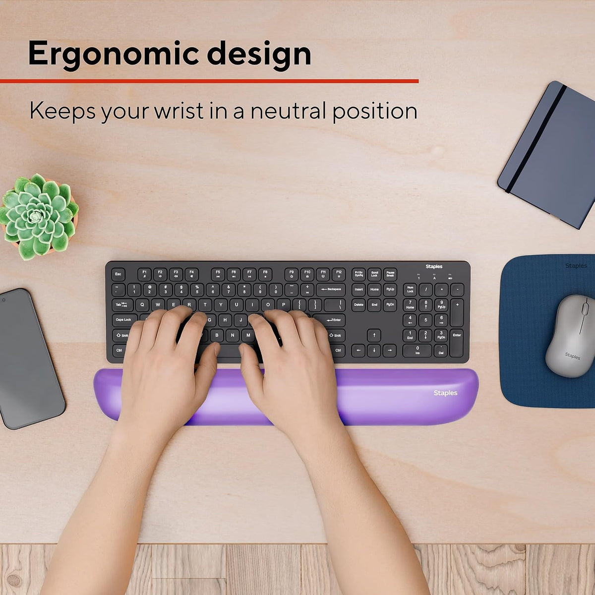 TECH Gel Keyboard Wrist Rest, Non-Slip, Blue Crystal