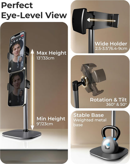COOPER ChatStand Sturdy Cell Phone Holder, iPhone Stand for Desk, Recording