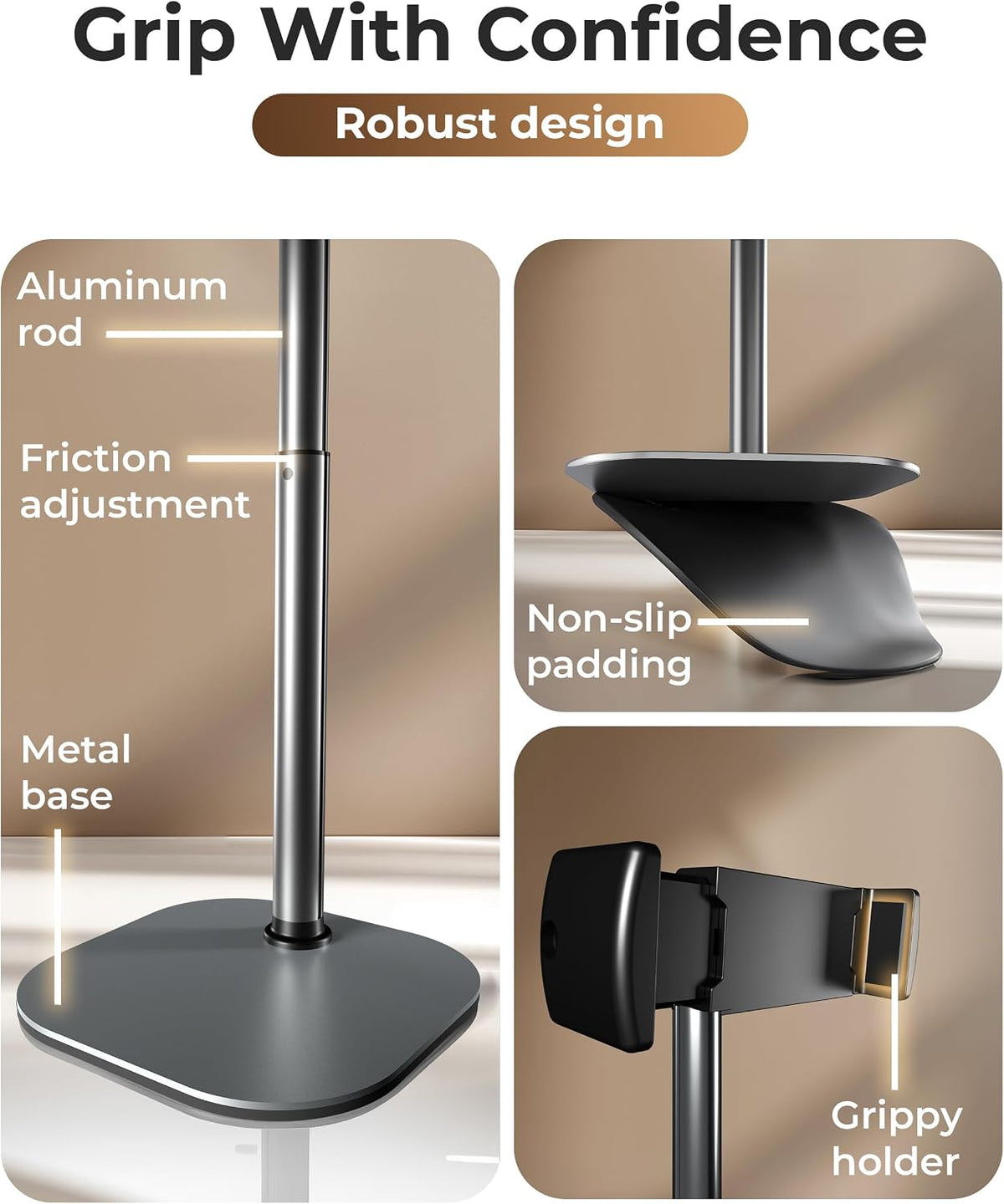 COOPER ChatStand Sturdy Cell Phone Holder, iPhone Stand for Desk, Recording
