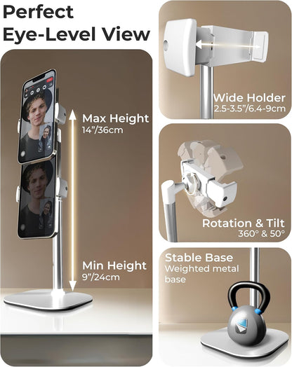 COOPER ChatStand Sturdy Cell Phone Holder, iPhone Stand for Desk, Recording