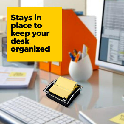 Note Dispenser, Black Base, 1 Dispenser, 1 Pad, 50 Sheets/Pad