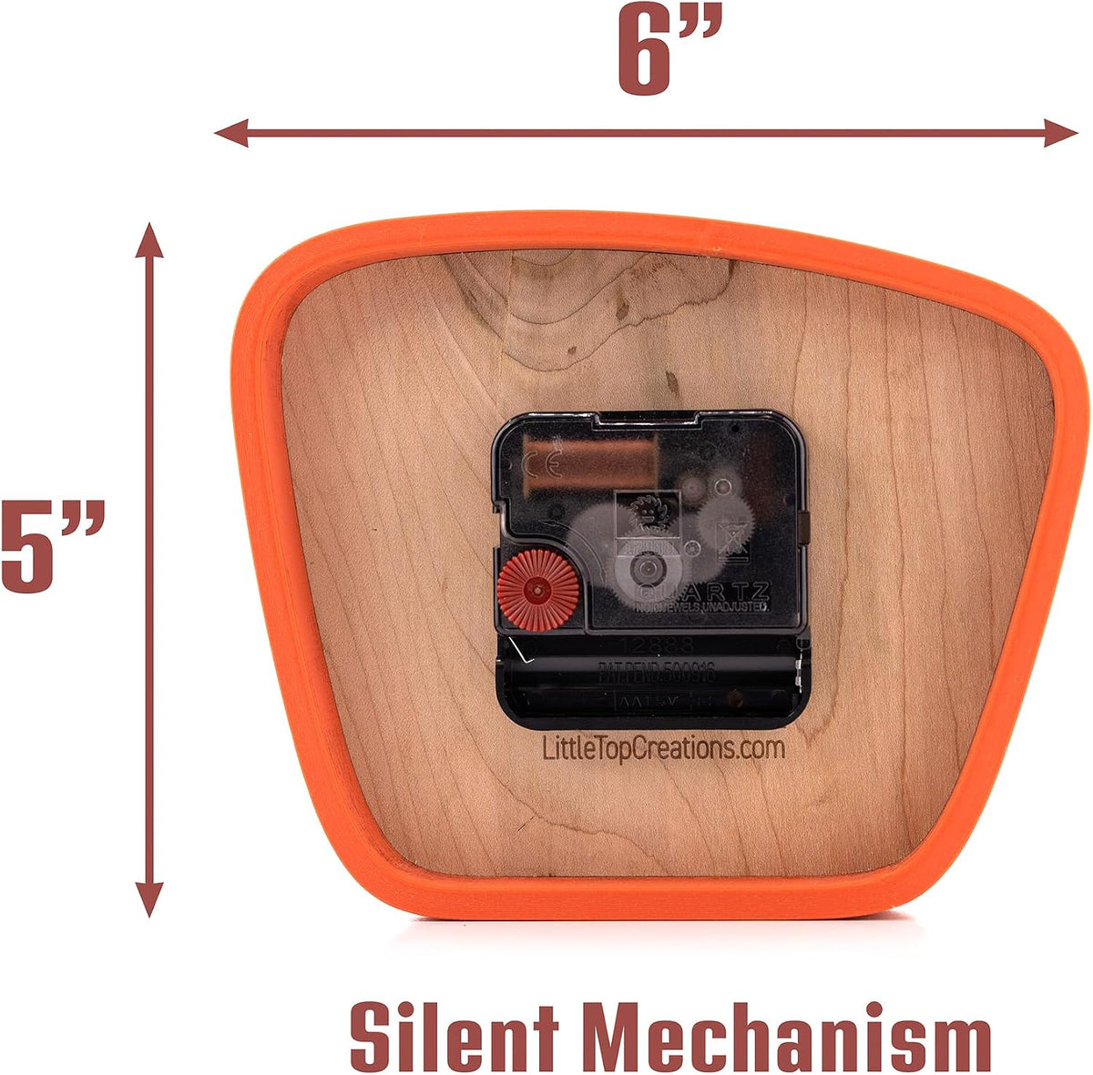 Handcrafted Mid-Century Modern Desk Clock – Silent Movement Clock for Desk, Table & Mantel, No-Ticking Analog MCM Decor | Handcrafted in USA (Sedona, Classic)